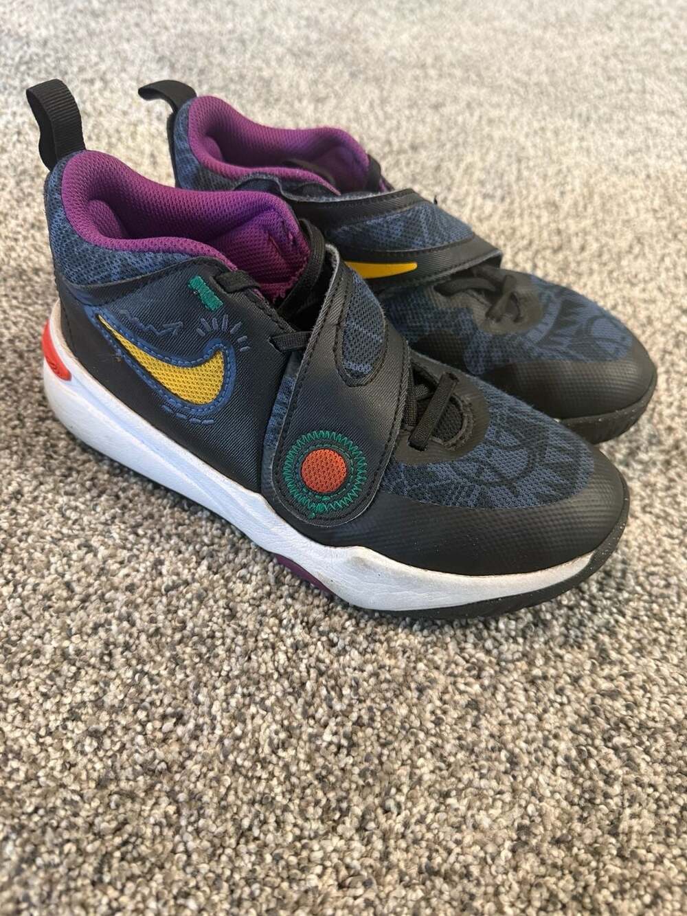 Nike Team Hustle D 11 SE PS Black/Yellow Kids Youth Basketball Shoes FQ7659-001
